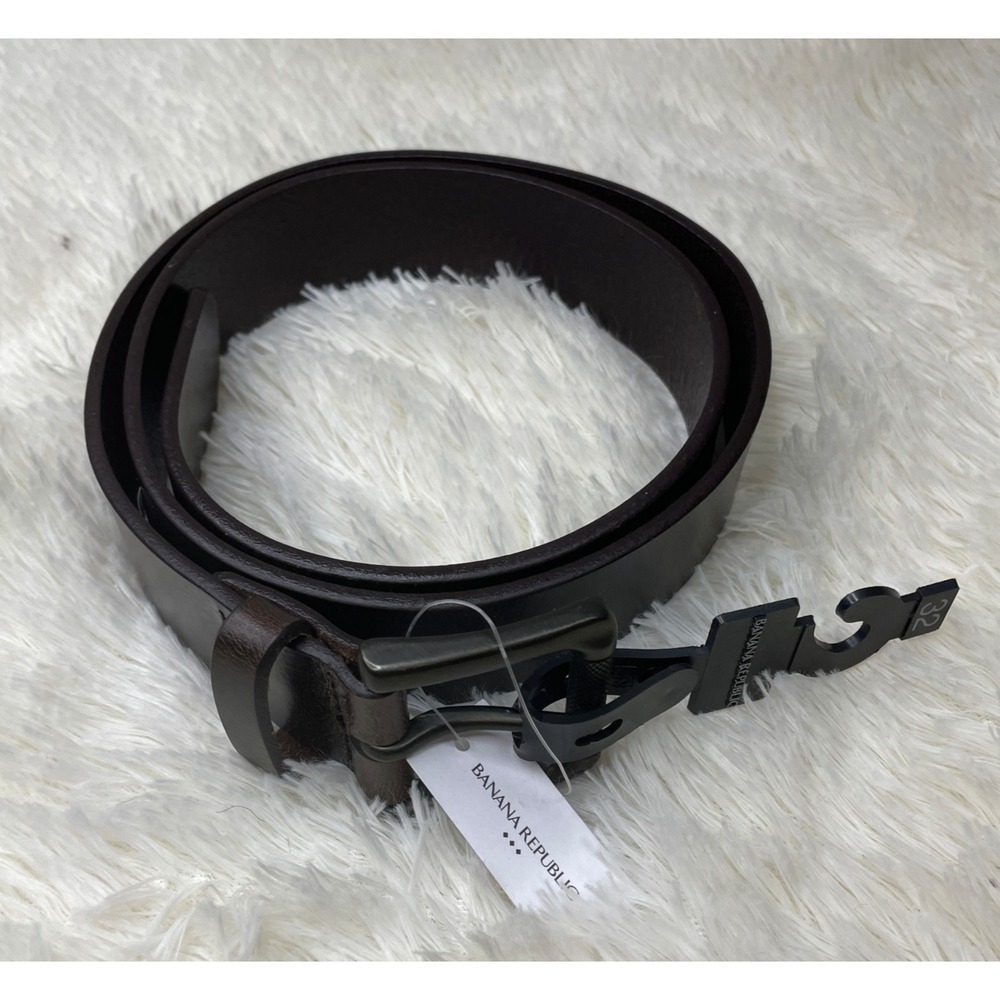 Banana Republic Leather Belt Men's Size 32 Dark Brown Preppy Classic Staple NWT